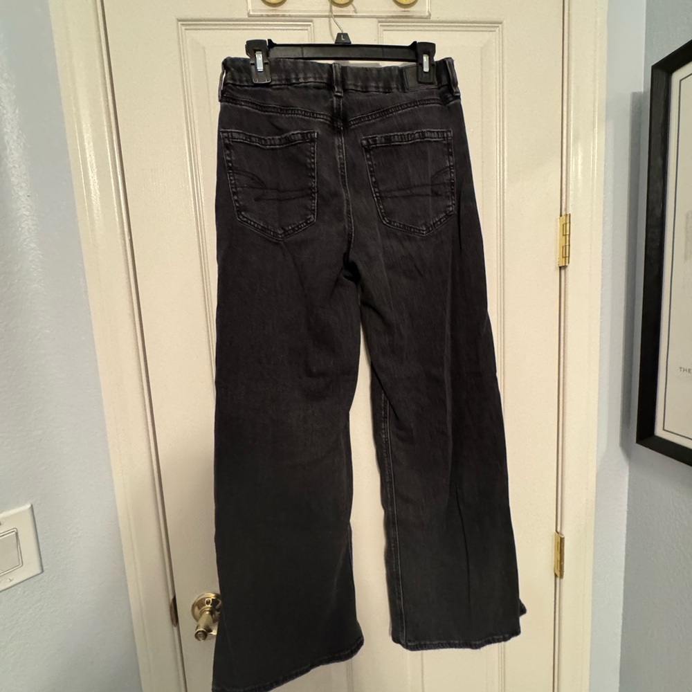 American Eagle Outfitters Dark Gray Curvy Super High Rise Baggy Wide Leg